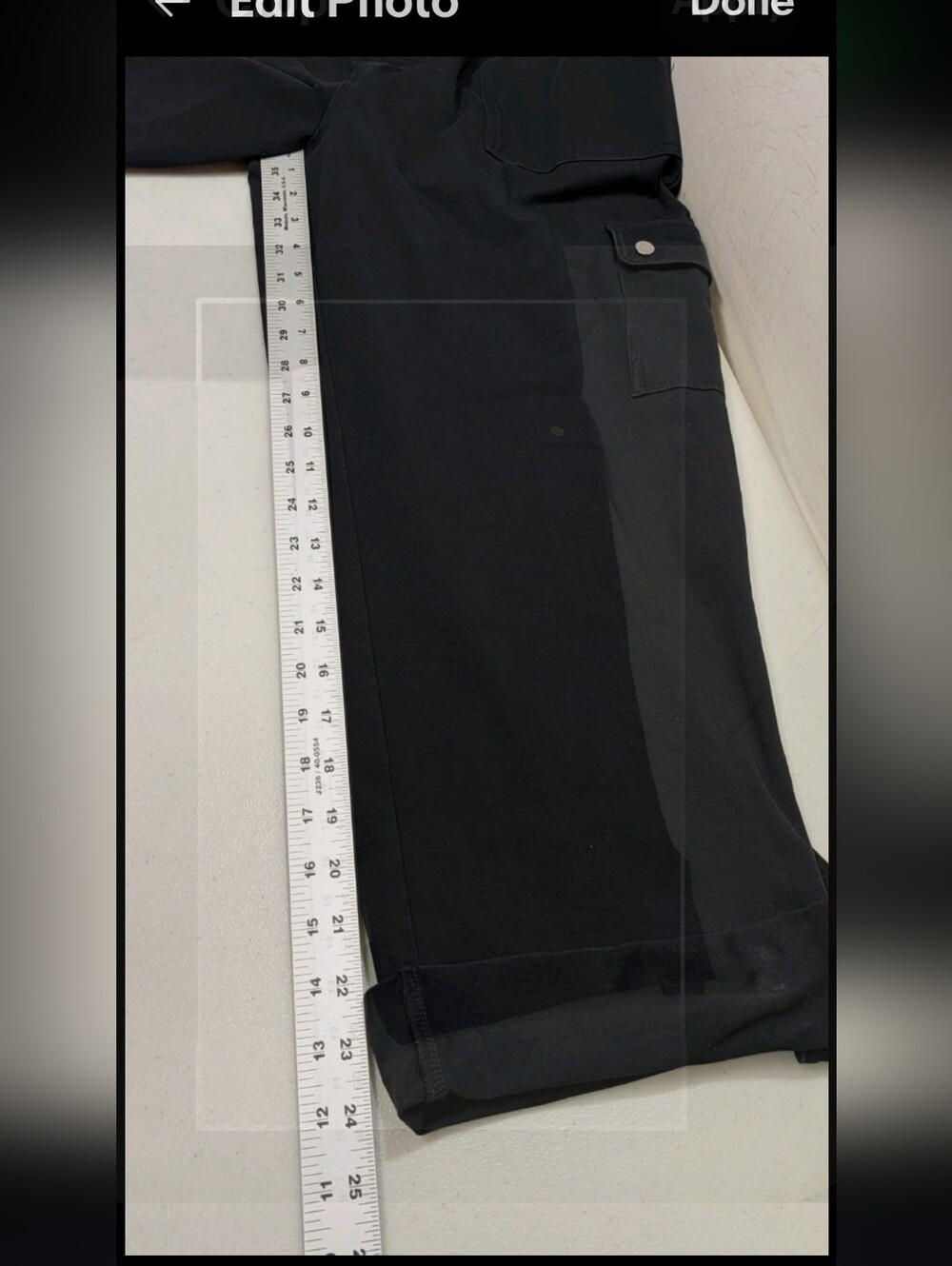 Susan Graver Pull On Cuffed Cropped Black Pants L Minimalist Comfort Casual 5555 - Picture 8 of 11